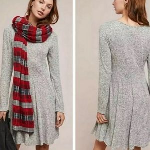 Anthropologie long sleeve grey sweater dress